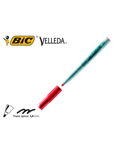 Rotulador bic velleda para pizarra rojo punta redonda 14 mm