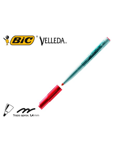 Rotulador bic velleda para pizarra rojo punta redonda 14 mm