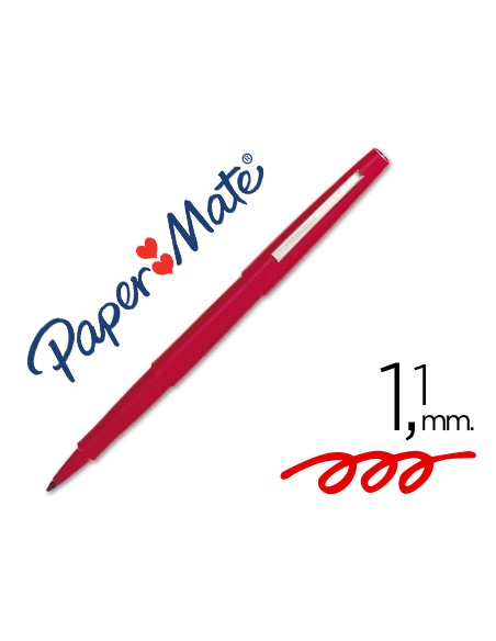 Rotulador paper mate flair original punta fibra rojo