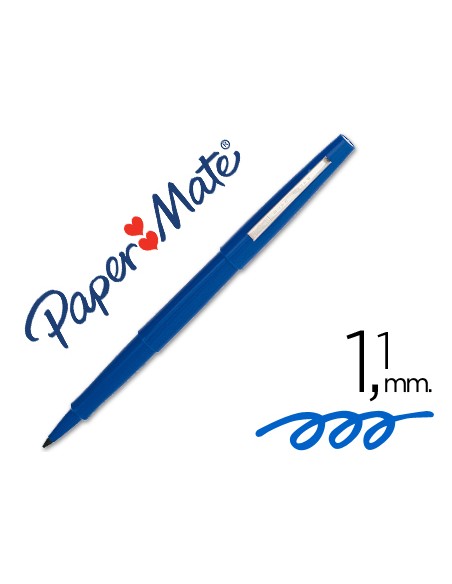 Rotulador paper mate flair original punta fibra azul
