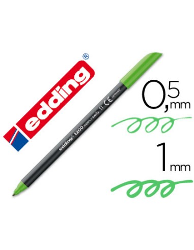 Rotulador edding punta fibra 1200 verde claro n11 punta redonda 05 mm