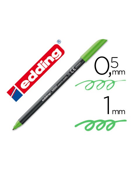 Rotulador edding punta fibra 1200 verde claro n11 punta redonda 05 mm