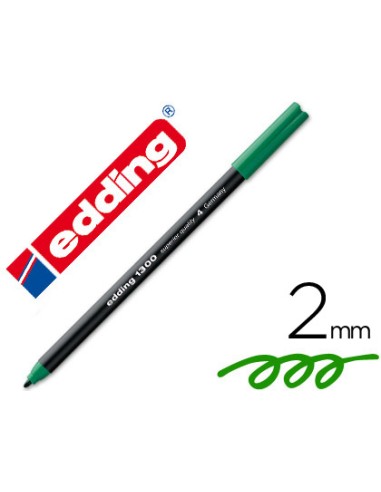 Rotulador edding punta fibra 1300 verde punta redonda 2 mm