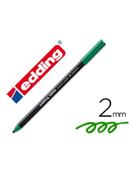 Rotulador edding punta fibra 1300 verde punta redonda 2 mm