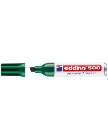 Rotulador edding marcador permanente 500 verde punta biselada 7 mm