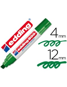 Rotulador edding marcador permanente 800 verde punta biselada 12 mm