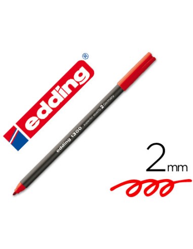 Rotulador edding punta fibra 1300 rojo punta redonda 2 mm