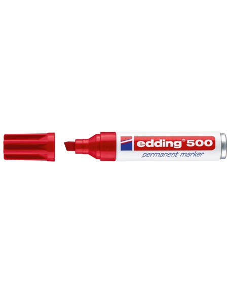 Rotulador edding marcador permanente 500 rojo punta biselada 7 mm