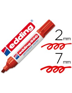 Rotulador edding marcador permanente 500 rojo punta biselada 7 mm