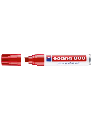 Rotulador edding marcador permanente 800 rojo punta biselada 12 mm recargable