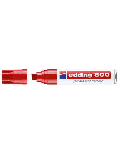 Rotulador edding marcador permanente 800 rojo punta biselada 12 mm recargable