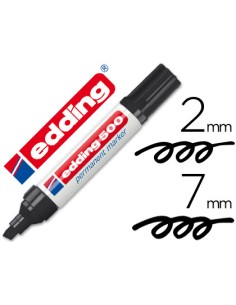 Rotulador edding marcador permanente 500 negro punta biselada 7 mm