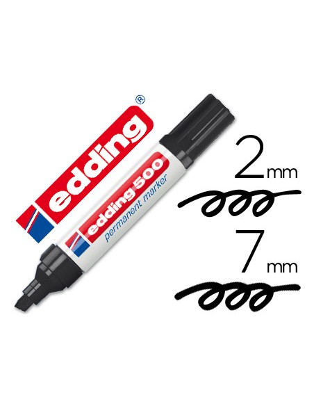 Rotulador edding marcador permanente 500 negro punta biselada 7 mm