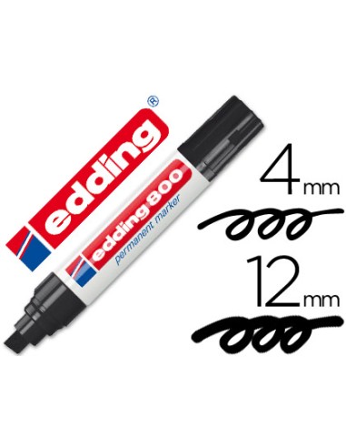 Rotulador edding marcador permanente 800 negro punta biselada 12 mm