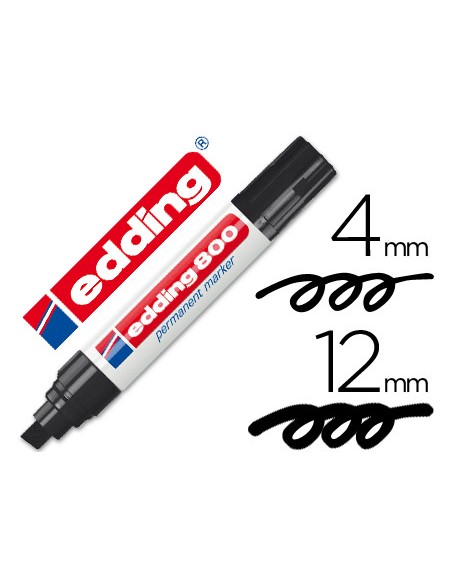 Rotulador edding marcador permanente 800 negro punta biselada 12 mm