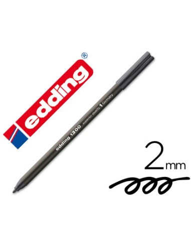 Rotulador edding punta fibra 1300 negro punta redonda 2 mm