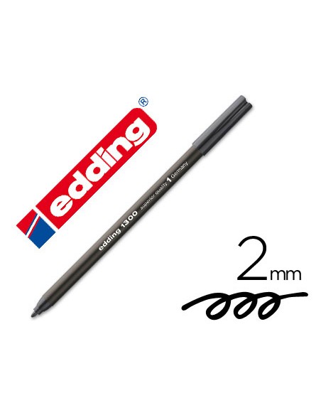 Rotulador edding punta fibra 1300 negro punta redonda 2 mm