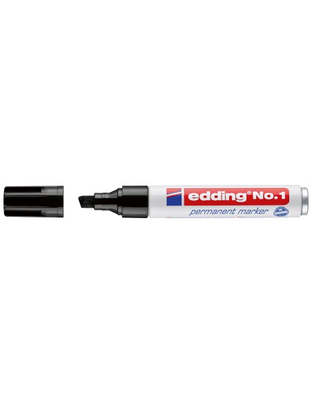 Rotulador edding marcador permanente 1 negro punta biselada 5 mm