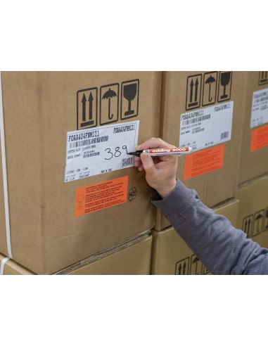 Rotulador edding marcador permanente 3000 negro punta redonda 15 3 mm recargable