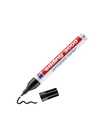Rotulador edding marcador permanente 3000 negro punta redonda 15 3 mm recargable