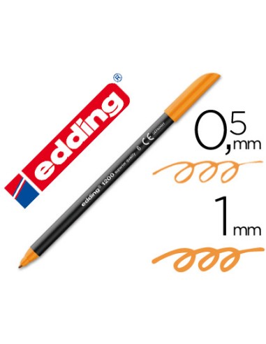 Rotulador edding punta fibra 1200 naranja n6 punta redonda 05 mm