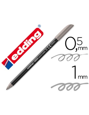 Rotulador edding punta fibra 1200 gris n12 punta redonda 05 mm