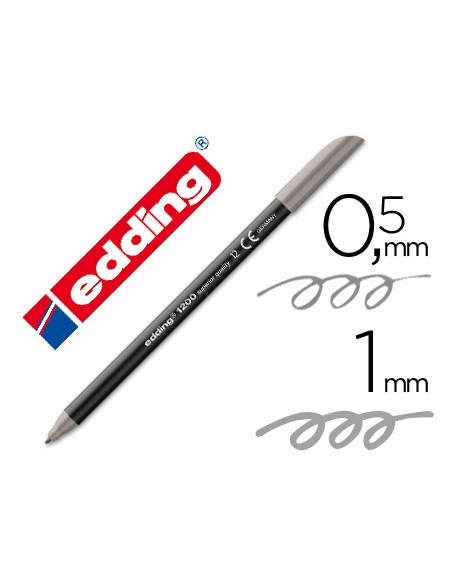 Rotulador edding punta fibra 1200 gris n12 punta redonda 05 mm