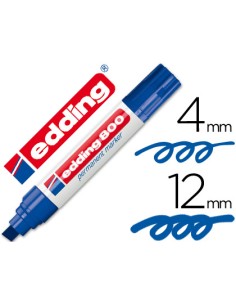 Rotulador edding marcador permanente 800 azul punta biselada 12 mm