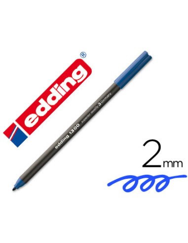 Rotulador edding punta fibra 1300 azul punta redonda 2 mm