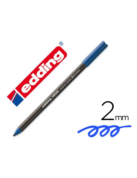 Rotulador edding punta fibra 1300 azul punta redonda 2 mm