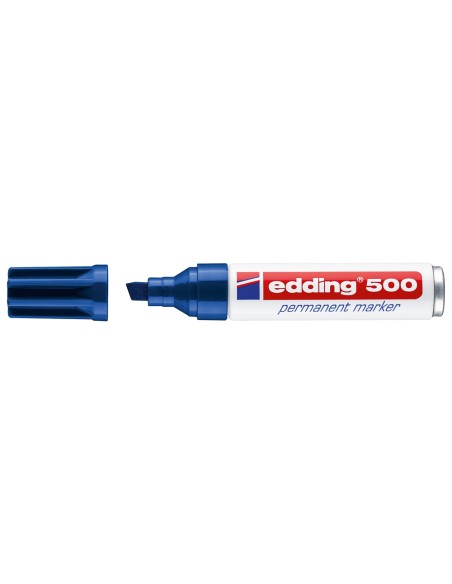 Rotulador edding marcador permanente 500 azul punta biselada 7 mm recargable