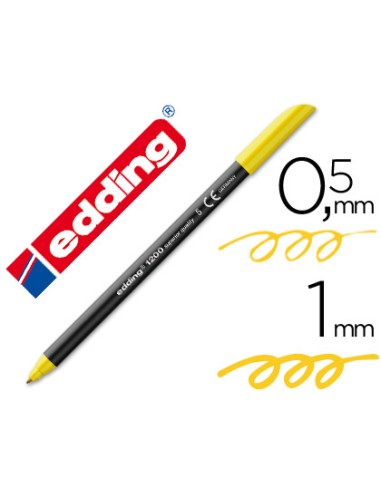 Rotulador edding punta fibra 1200 amarillo n5 punta redonda 05 mm