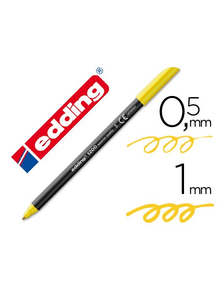Rotulador edding punta fibra 1200 amarillo n5 punta redonda 05 mm