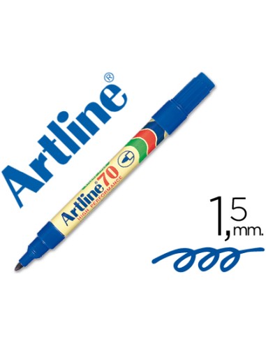 Rotulador artline marcador permanente ek 70 azul punta redonda 15 mm papel metal y cristal