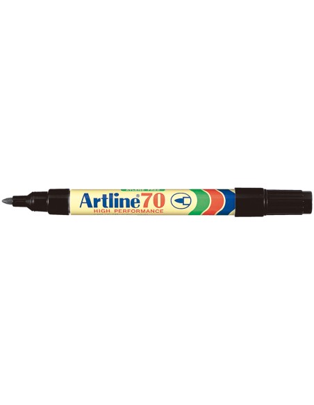 Rotulador artline marcador permanente ek 70 negro punta redonda 15 mm papel metal y cristal