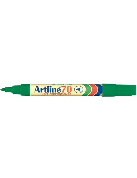 Rotulador artline marcador permanente ek 70 verde punta redonda 15 mm papel metal y cristal