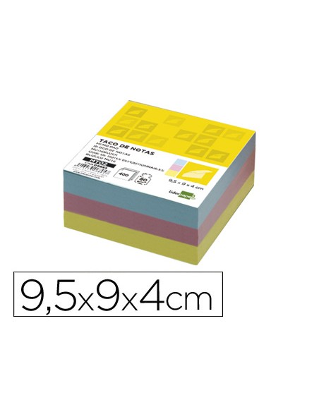 Recambio liderpapel multitaco colores 95x90x40 mm 80 gr