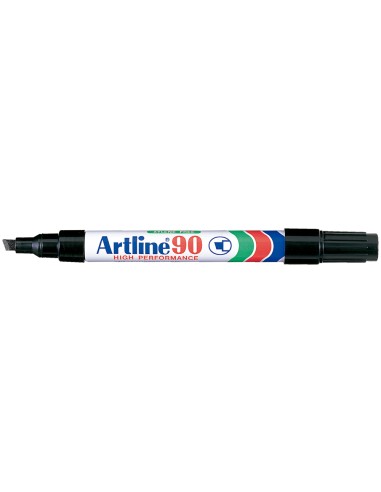 Rotulador artline marcador permanente ek 90 negro punta biselada 5 mm papel metal y cristal