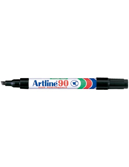 Rotulador artline marcador permanente ek 90 negro punta biselada 5 mm papel metal y cristal