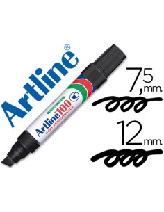 Rotulador artline marcador permanente 100 negro punta biselada