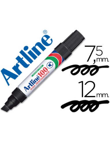 Rotulador artline marcador permanente 100 negro punta biselada