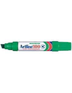 Rotulador artline marcador permanente 100 verde punta biselada