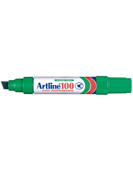 Rotulador artline marcador permanente 100 verde punta biselada