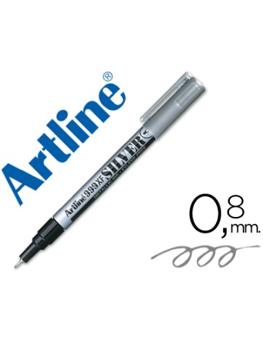 Rotulador artline marcador permanente tinta metalica ek 999 plata punta redonda 08 mm