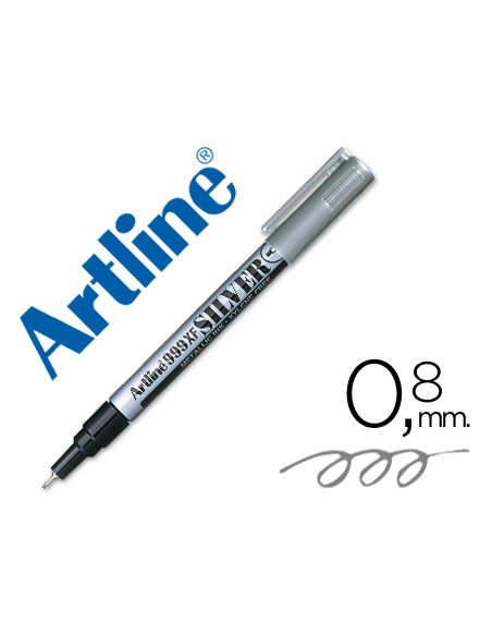 Rotulador artline marcador permanente tinta metalica ek 999 plata punta redonda 08 mm
