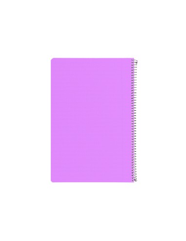 Cuaderno espiral liderpapel folio pautaguia tapa plastico 80h 75gr cuadro pautado 3mm con margen color violeta