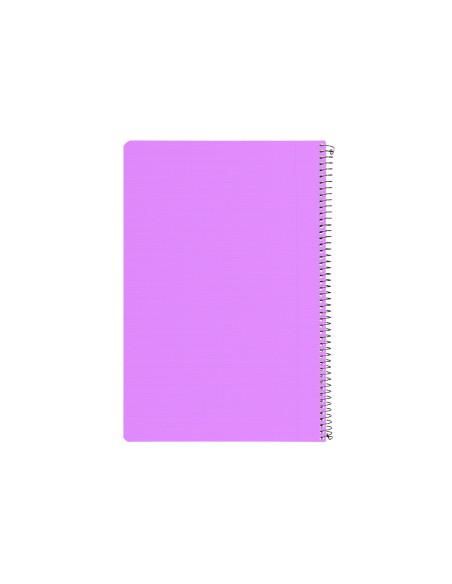 Cuaderno espiral liderpapel folio pautaguia tapa plastico 80h 75gr cuadro pautado 3mm con margen color violeta