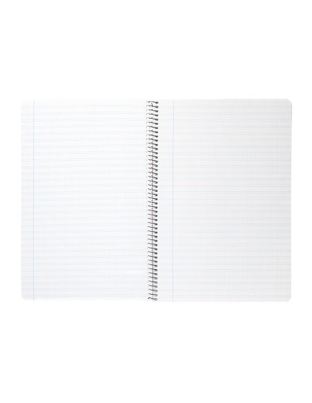 Cuaderno espiral liderpapel folio pautaguia tapa plastico 80h 75gr cuadro pautado 3mm con margen color azul