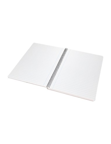 Cuaderno espiral liderpapel folio pautaguia tapa plastico 80h 75gr cuadro pautado 3mm con margen color azul