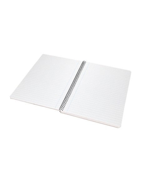 Cuaderno espiral liderpapel folio pautaguia tapa plastico 80h 75gr cuadro pautado 3mm con margen color azul